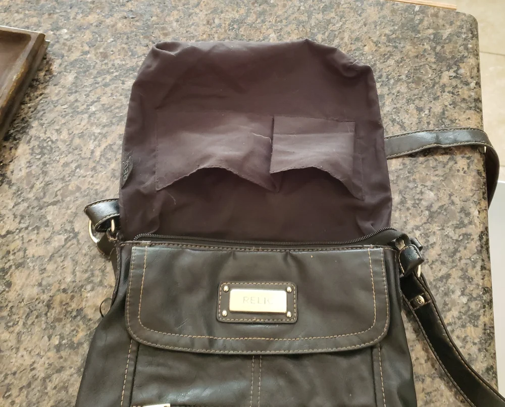 Relic Black Crossbody Shoulder Bag.
